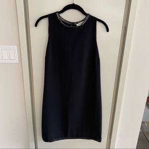 Heidi Weisel black dress with patent leather highlights (size 6)